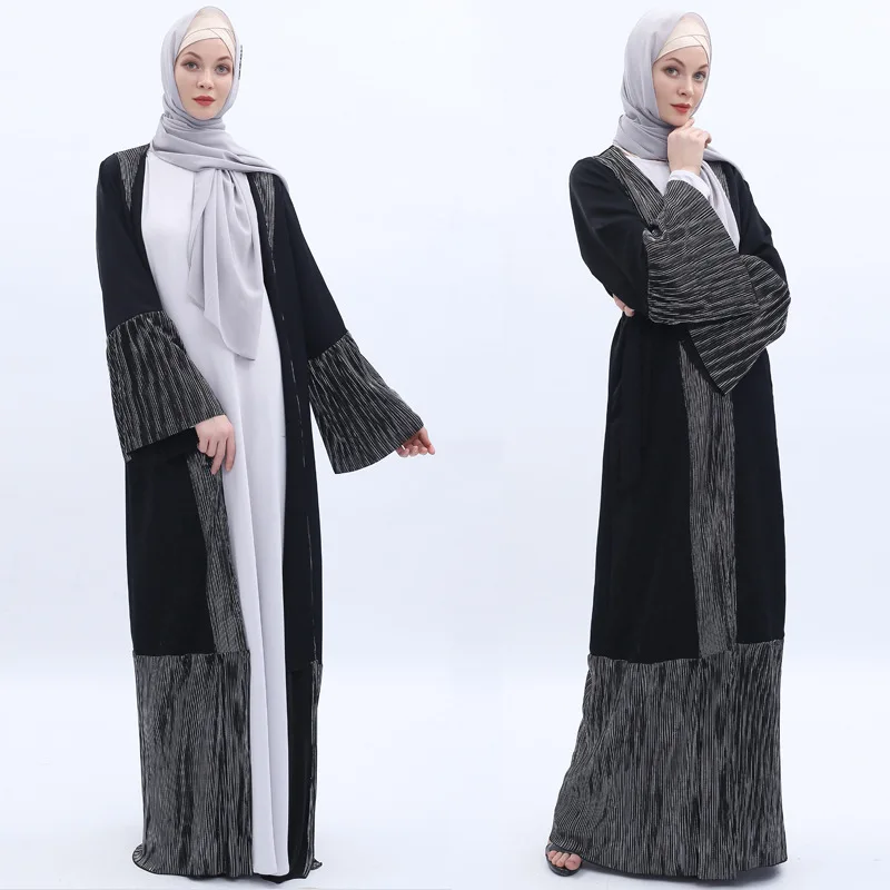 Элегантное мусульманское abaya полное платье Летний кардиган-кимоно свободные длинные халаты Jubah Ближний Восток Eid Рамадан исламский