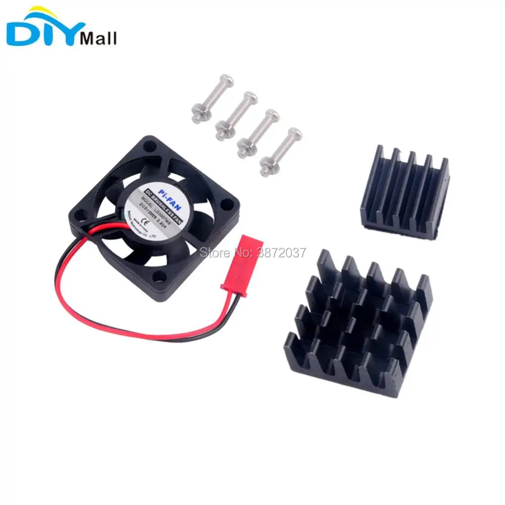 

Aluminum Heatsink Heat Sink +Cooling Fan for Raspberry Pi 3 2 Model B B+ RPI NESPi Case