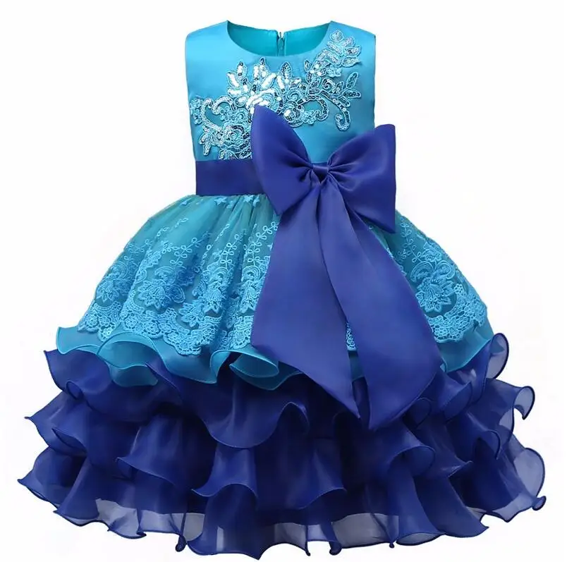 Детские праздничные платья для девочек на свадьбу, день рождения, пышная юбка-пачка с оборками и большим бантом, Детский костюм, брендовая одежда для маленьких девочек, платье для девочек