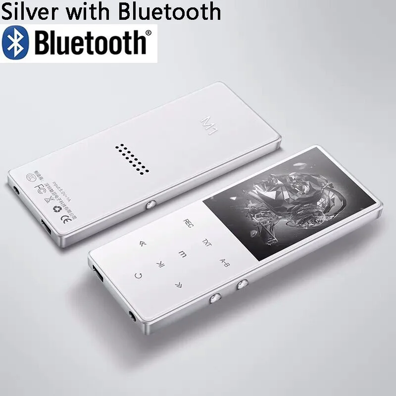 2,4 дюймовый экран Bluetooth 4,2 Металл HIFI Mp3 плеер без потерь музыка мини MP3 портативные аудио плееры fm-радио электронная книга Видео - Цвет: Silver Bluetooth