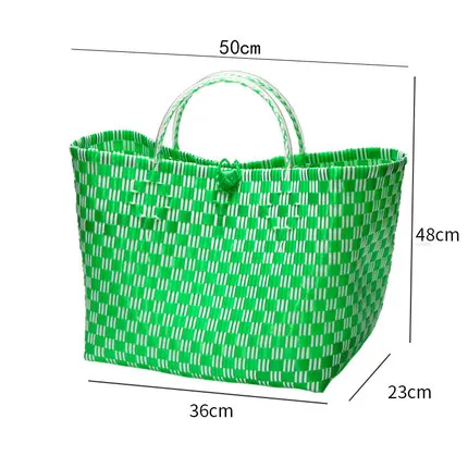Тканые овощная корзина большая корзина для хранения корзина для покупок тканая сумка для покупок - Цвет: Темный хаки