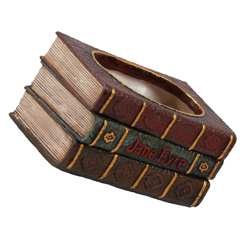 Resin Retro Book Succulent Plant Flower Bed Pot Box Garden Planter Container