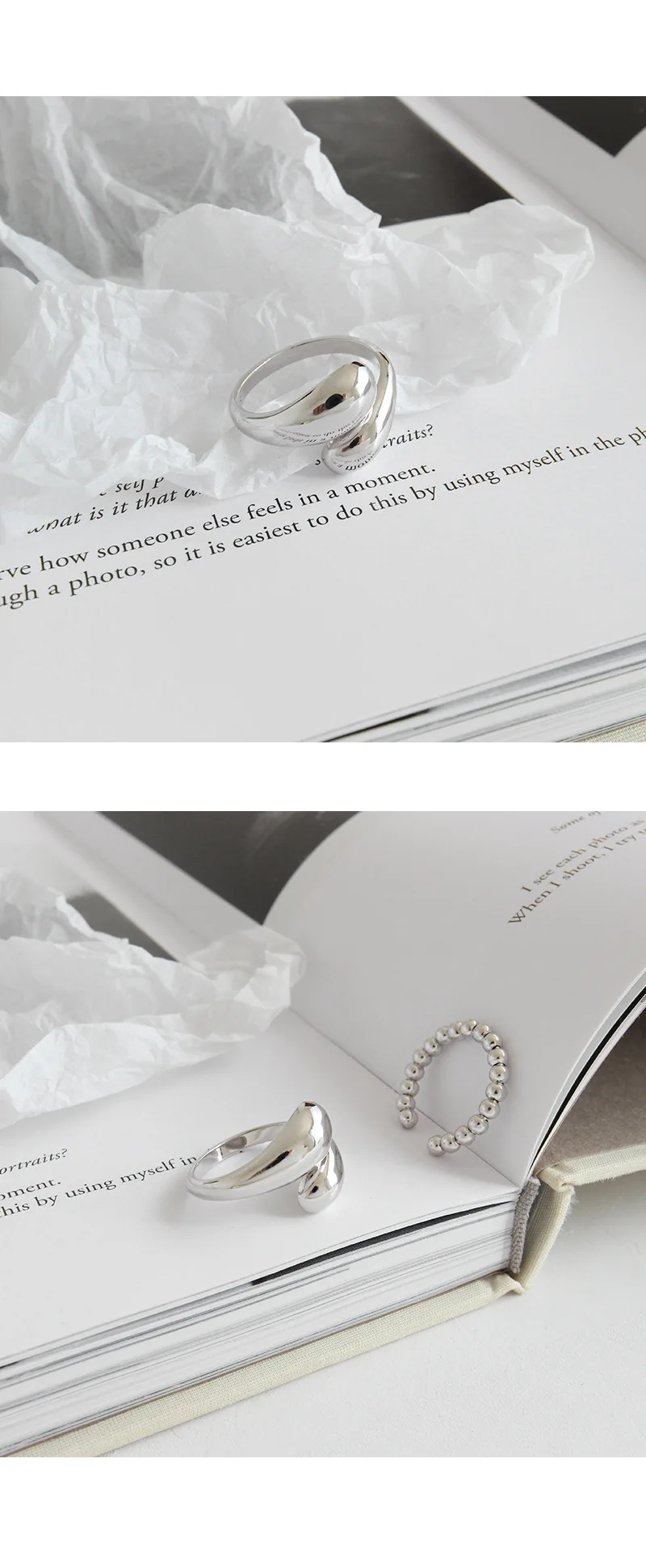 F.I.N.S минималистичное кольцо в форме капли воды 925 Серебряное кольцо для женщин, массивное Женское Обручальное кольцо на палец, подарки для женщин, хорошее ювелирное изделие