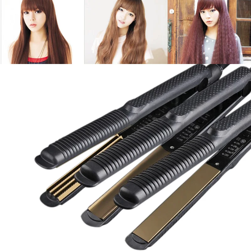 

2017 Professional Temperature Control Titanium Electronic Hair Straighteners Corrugated Curler Crimper Waves Iron Tools