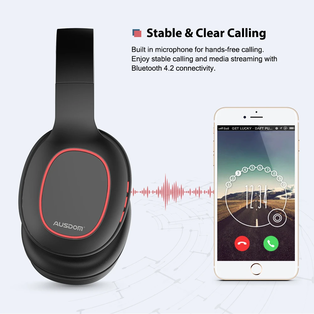 Ausdom M09 беспроводные наушники Bluetooth с микрофоном беспроводная гарнитура стерео