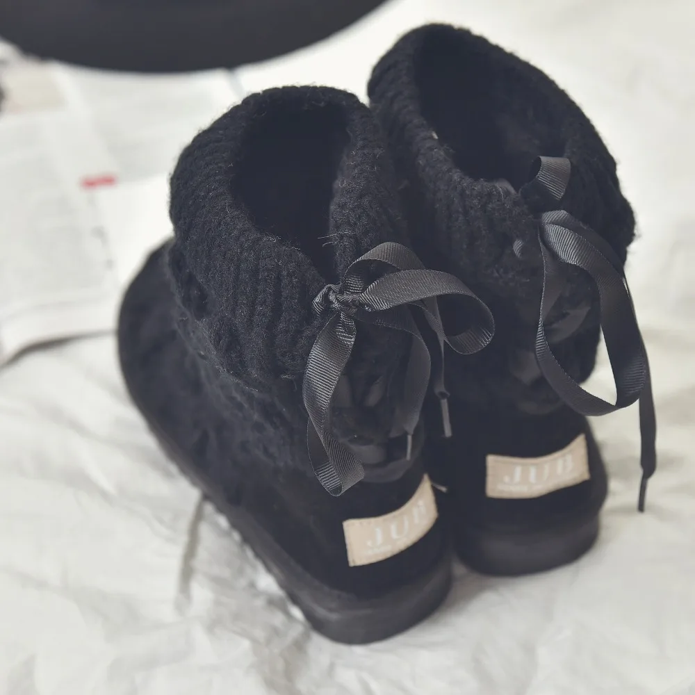 JCHQD/Новинка года; креативная женская зимняя обувь; резиновая Вязаная Шерстяная зимняя женская обувь высокого качества; модная женская обувь высокого качества