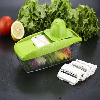 

Multifunctional Vegetable Cutter Potato Onion Slicer Kitchen Accessories Slicer Manual Vegetable Cutter with 5 Blades