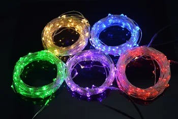 

Corded 10M 100LEDs Silver/ Copper Wire LED String Lights Starry Lights+Mini Dimmer+Power Adapter (Flash, Dimmable 3 Modes)