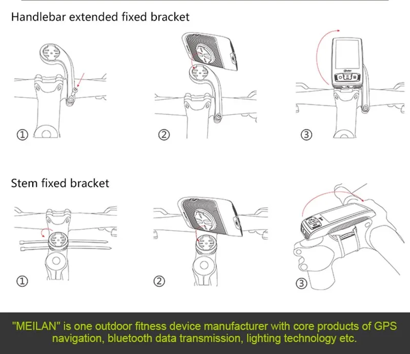 Meilan c2 велосипедный компьютерный держатель удлинитель держатели для велосипедов подставка поддержка спидометра одометра(без велосипедного компьютера