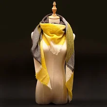 2016 Za Winter Cashmere Scarf Women Blanket Scarf Luxury Brand Designer Scarves For Women Tartan Plaid Scarf Pashmina Wrap Shawl