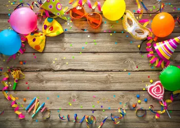 

Colorful balloon carnival frame party vintage brown wood Fiesta Birthday Vinyl cloth Computer print party Backgrounds