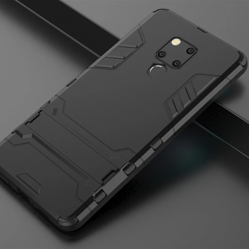 

Soft Silicon + PC Hard Armor Iron Man Case For Huawei Mate 20X Phone Back Cover Protection Cases With Stand