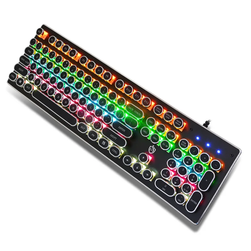 

HJK-920 Wired Round Keycap Mixed LED Backlit Gaming Mechanical Keyboard Gamer illuminated Usb Ergonomic For Laptop Computer