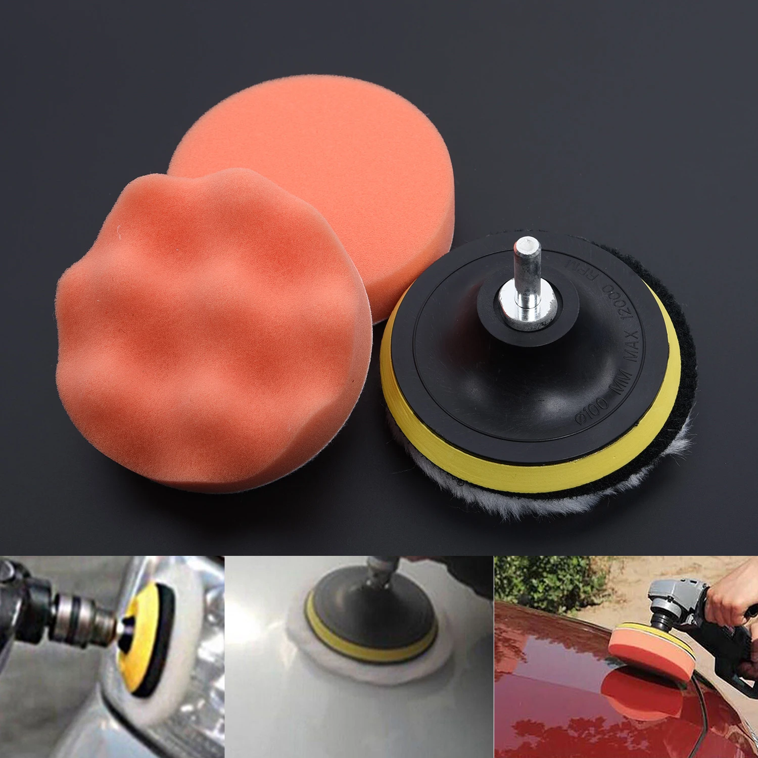 

Adapter Car Polishing Kit Cleaning Compound Thread Wheel Auto Sponge Sander Washing Buffing Polisher Drill New