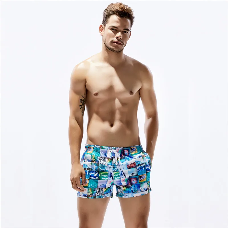 Новые мужские шорты SEOBEAN, бренд полиэстер повседневный летний морской пляж быстросохнущие трусы боксерские шорты пляжная одежда с принтом