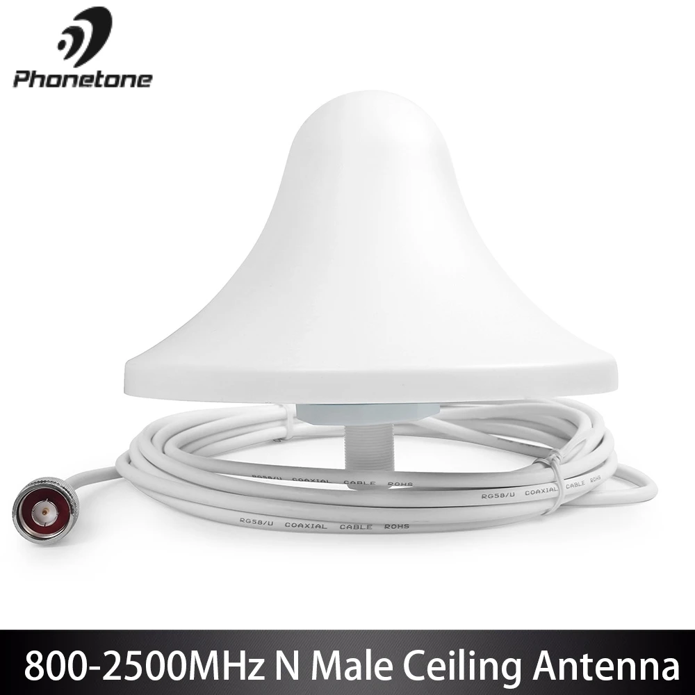 

GSM/CDMA 800-2500MHz 5dBi Antenna For 3G Signal Booster Repeater Indoor Ceiling Internal Antenna with N Male Connector 5m Cable