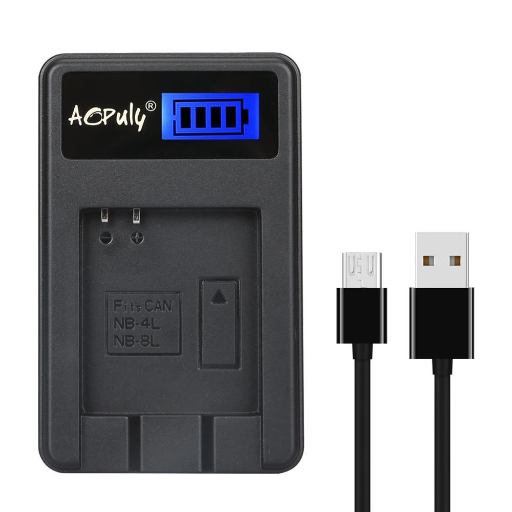 Зарядное устройство AOPULY NB-4L NB 4L NB4L LCD USB для камеры Canon IXUS 50 55 60 65 80 75 100 I20 110 115 120 130 IS 117