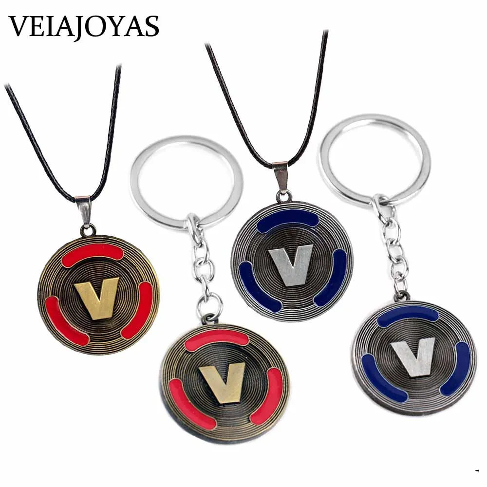 

Statement Necklace 2019 Shooting Game Victory V Logo Pendant Vintage Coin Charms Keychains Jewelry for Men Women Fast Shipping