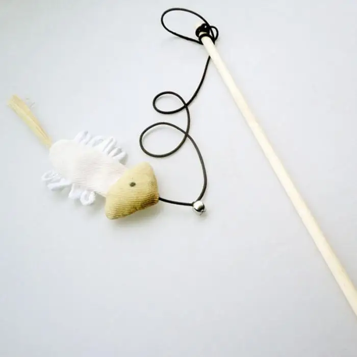 Горячая кошка котенок поставки игрушки деревянная палка мульти форма коса интерактивный с мини колокольчик LFD
