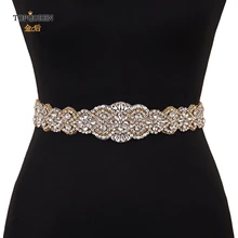 TOPQUEEN S161B-G, Быстрая, свадебные Стразы, бриллианты, бисер, пояс, свадебные золотые стразы, пояс из бисера, ремни для платьев