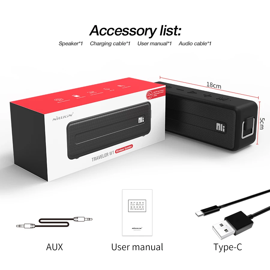 NILLKIN Bluetooth Speaker IPX7 Waterproof Outdoor