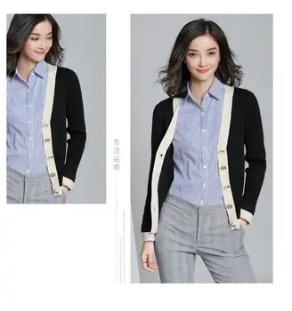 

Woman sweater jacket new style spring 2019 retro color jacket with knitted sweater cardigan jacket