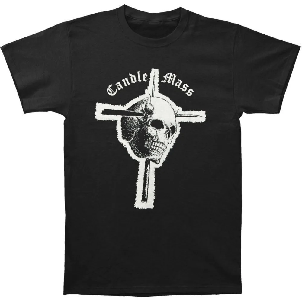 Новинка 2019 года лето для мужчин Лидер продаж Мода Candlemass череп крест футболка Размеры S до 3XL повседневное футболки с коротким рукавом