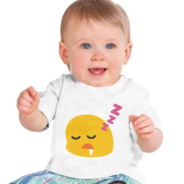 emoji sleep face infant baby clothing short sleeve kids t shirt