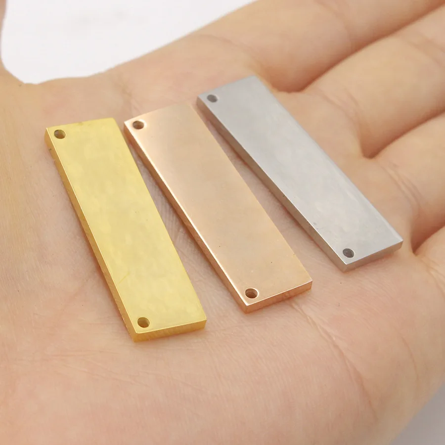 

Silver/Gold/Rosegold Stainless Steel Blank Bar Pendant Metal Plates For Engraving Rectangle Tag Mirror Polished Wholesale 10pcs