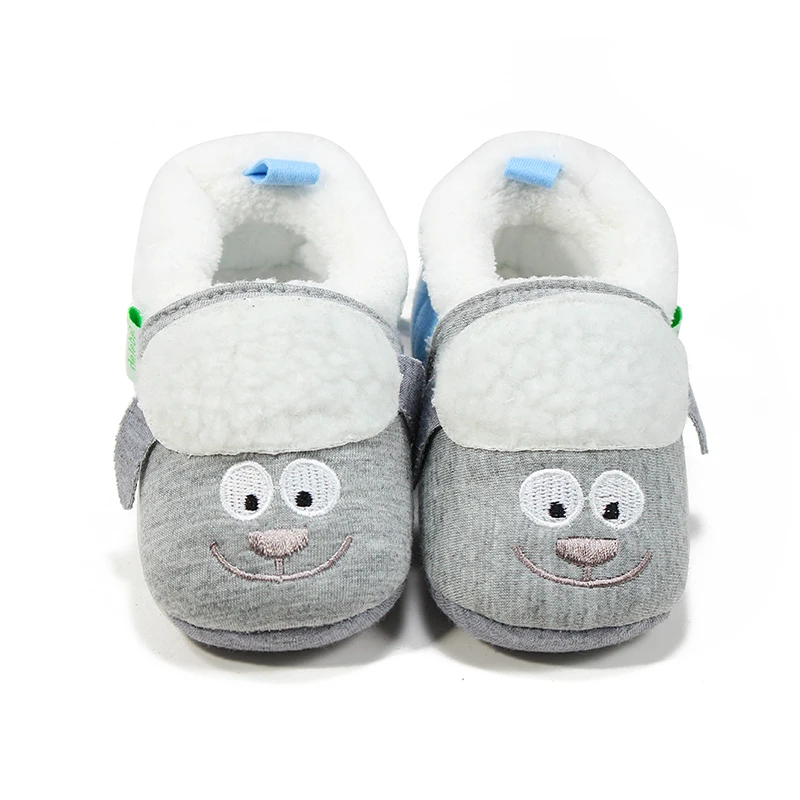 

Delebao Warm Cartoon Style Prewalkers Baby Girl Shoes Lovely Grey Soft Sole Baby Shoes wholesale
