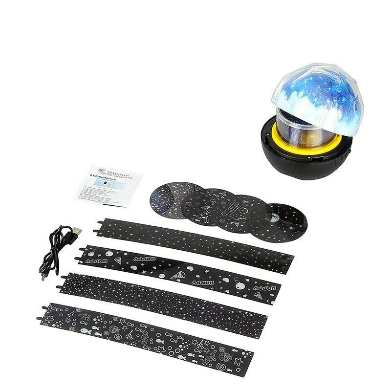 

Kids Night Light Projector Lamp 360 Rotating Starry Planet Lamp for Bedroom Gift with 5 Sets Film Dropshipping