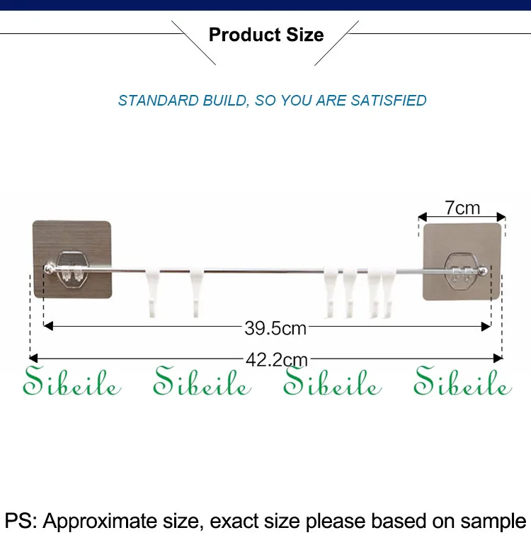 Sble 6 крючков для хранения в ванной, на кухне стеллаж для выставки товаров двойная присоска полки Кухня подставка для различных предметов для ванной склад-хралилище подставленное к стене Полотенца держатель