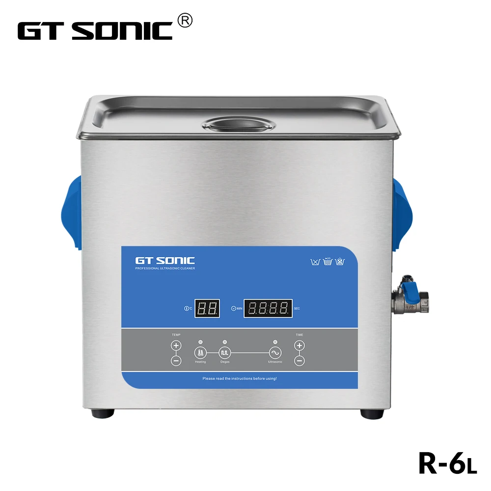 

GTSONIC R6 Ultrasonic Cleaner 6L 150W with Digital Display Heating Degas Basket Ultrasonic Bath