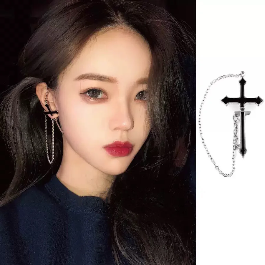 

Punk Viking Cross Earrings Men Women Tassels Pendant Jewelry 2019