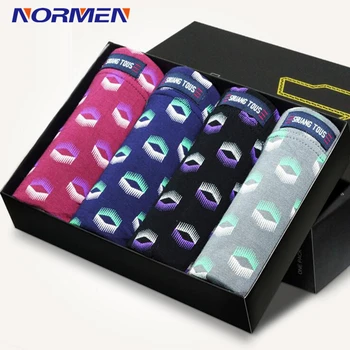 

New Brand Men's Modal Boxer Breathable Comfortable 4 Pieces Underwear For Men Cheap Boxer Shorts Drop Shipping Wholesale