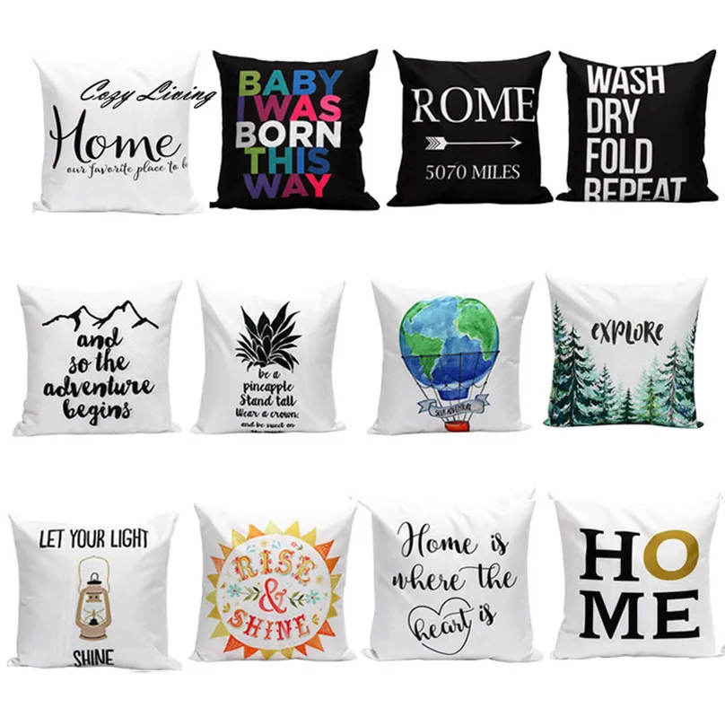 Pillow Cases 45 45cm Fashion Letter Pattern Pillow Case Linen