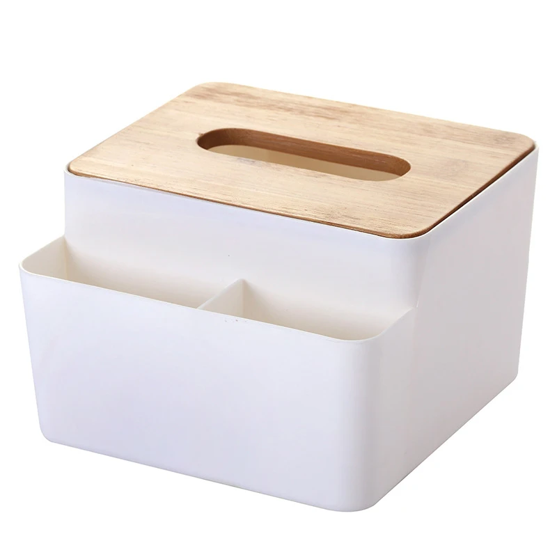 ONEUP домашняя кухонная деревянная коробка для ткани, твердый деревянный держатель салфеток, чехол с дубовым деревянным покрытием, держатель для телефона, салфетки, Offic Case - Цвет: White