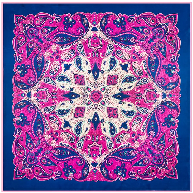 

100*100cm women twill silk square scarf paisley print headband bandana fashion lady hijab designer scarves high quality hot sale