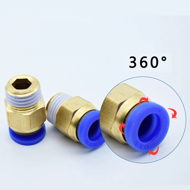 

1PCS Straight Type Pneumatic Screw Thread Quick Connectors Fitting 10MM-16MM Hose Tube One Touch Push Into Gas Fittings Copper