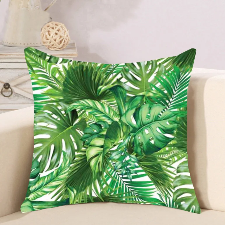 45*45 cm Summer Decorative Covers Green Plant Tropic Tree Throw Pillow
