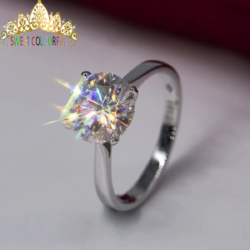1-5-Carat-ct-Wedding-Moissanite-Diamond-Ring-Genuine-18K-750-White-Gold