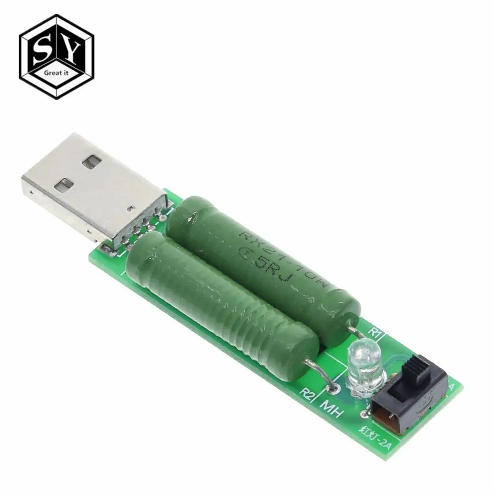 USB Discharge Load Resistor Digital Current Meter Tester switch module 1A/2A 