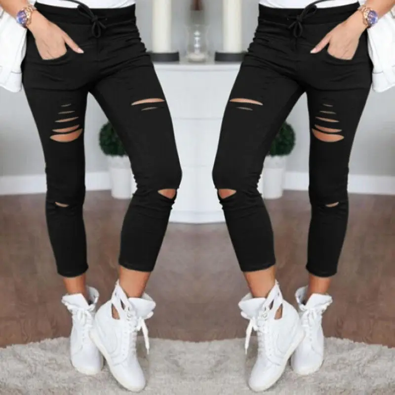 Womens Ladies Stretch Faded Ripped Slim Fit Skinny Denim Jeans Size UK 6 8 12 14 Womens Ladies Stretch Faded Ripped Slim Fit Skinny Denim Jeans Size UK 6 8 12 14