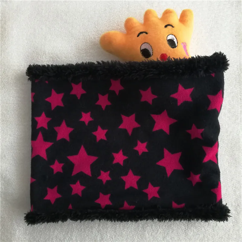 Rose Red Stars Новинка; зимний шарф с кругами; Детские шарфы; пять звезд; нагрудник для мальчиков и девочек; хлопковый Детский шарф; мягкие теплые шарфы с кольцом - Цвет: Rose Red Stars