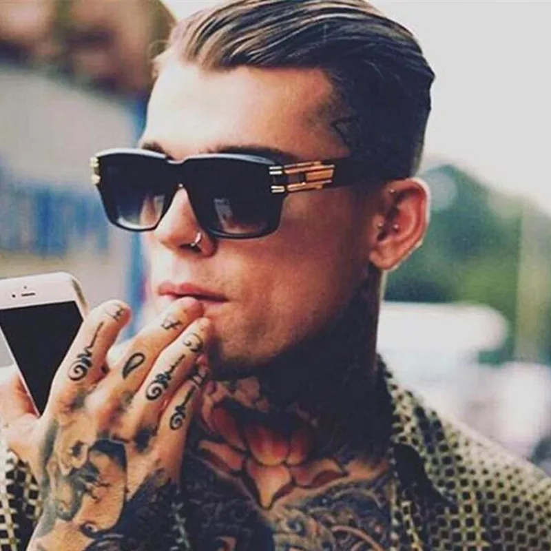 

REALSTAR Brand Sunglasses Men Square Frame Designer Sun Glasses for Women 2018 Fashion Black Eyewear Oculos Vintage Shades S218