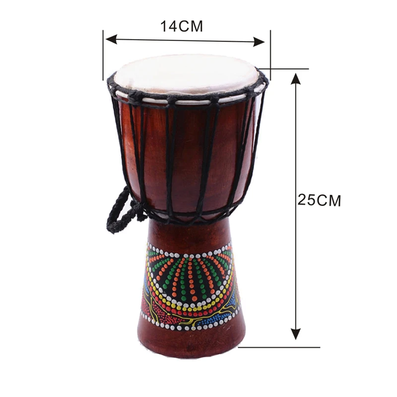 Djembe барабанщик перкуссия 5 дюймов Классическая живопись деревянный Африканский стиль ручной барабан для продажи мембраны с узором
