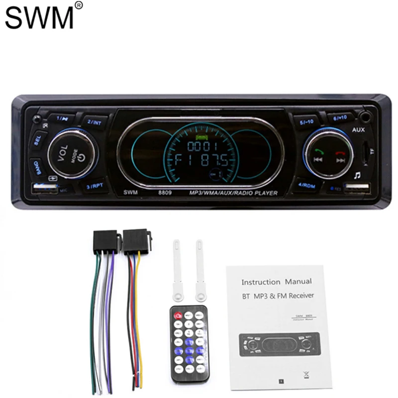 

SWM Car Audio MP3 Player Autoradio Araba Teypleri Car Radio With Lcd Display Remote Control Handsfree Bluetooth Car Stereo Radio