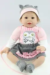 Высочайшее качество 55 см высокой Ультра-моделирование силиконовые куклы для новорожденных и малышей реалистичные для маленьких девочек