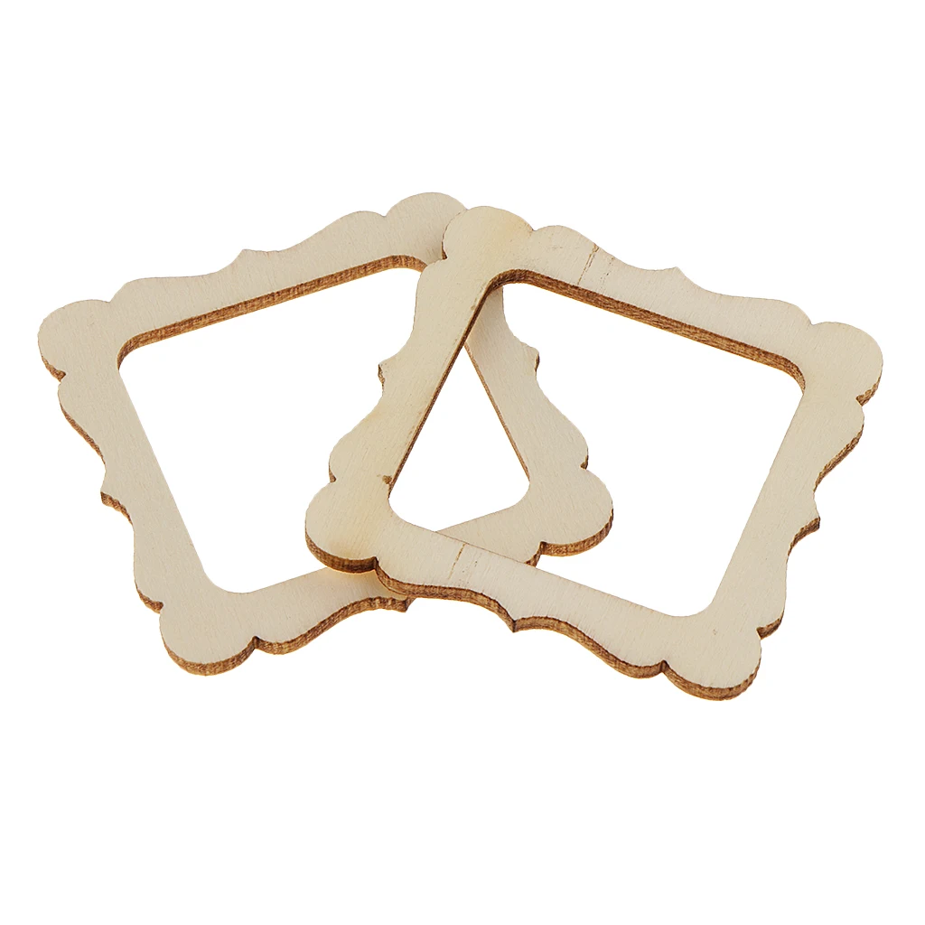 Pack of 20 Wooden Frame 50mmx50mm Unfinished Wooden Photo Frame Cutout Shape, Wood Craft for DIY Wedding Decorations Props