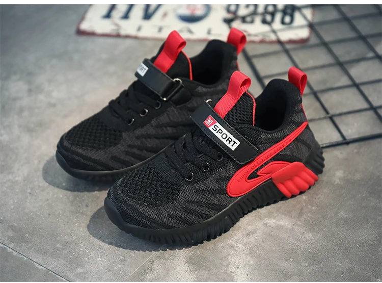 2019 новый стиль Flyknit Дети спортивная обувь для беговые кроссовки для мальчиков Открытый Спортивная обувь для детей кроссовки легкий и